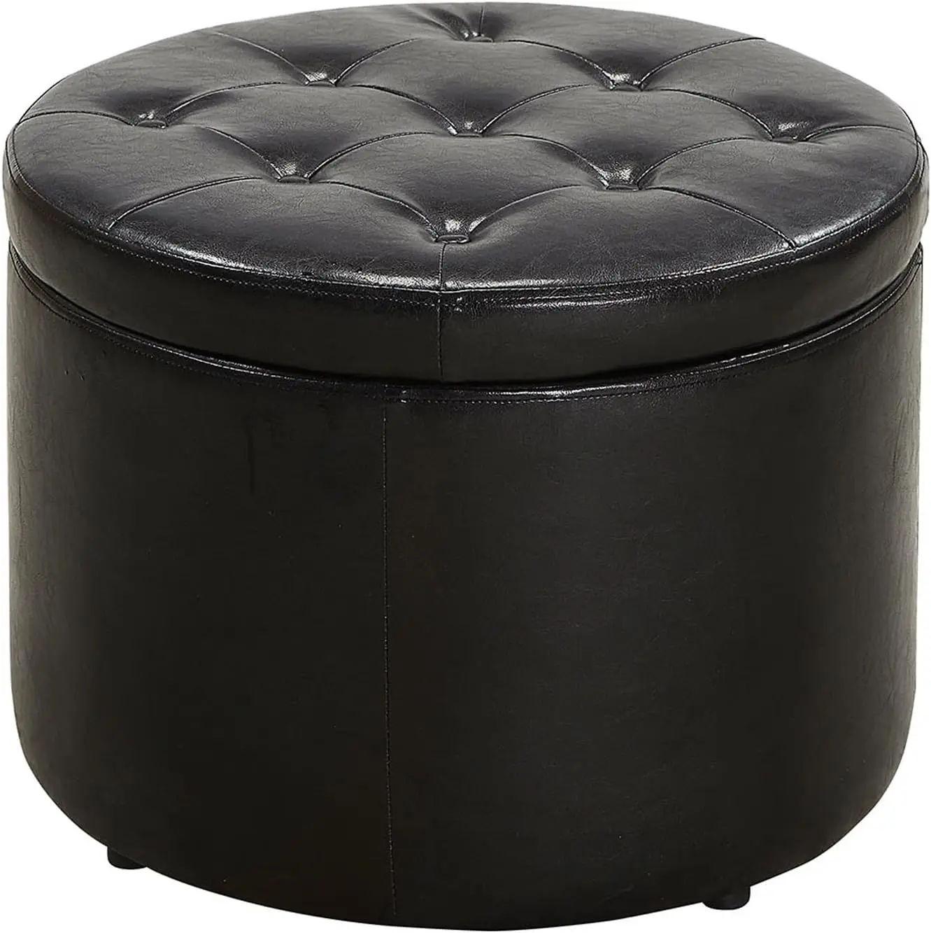

Designs4Comfort Round Shoe Ottoman, Black