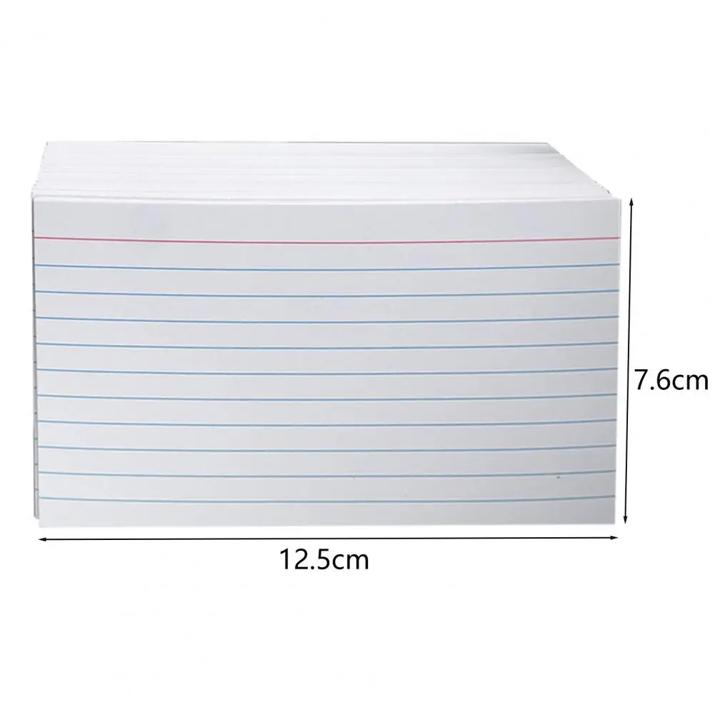 Tarjetas de índice de reglas pequeñas y gruesas, papel de mensaje de página interior Horizontal con agujero colgante, suministros de oficina, 200 hojas