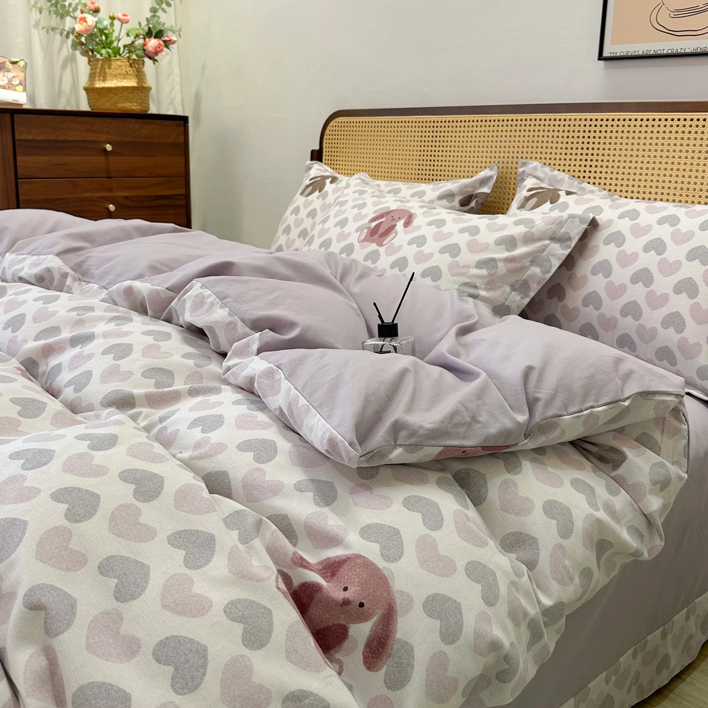 

Утепленный комплект постельного белья из хлопкового фланеля, 100% хлопок, теплый пододеяльник, зимний сезон, 4 предмета, простой китайский стиль