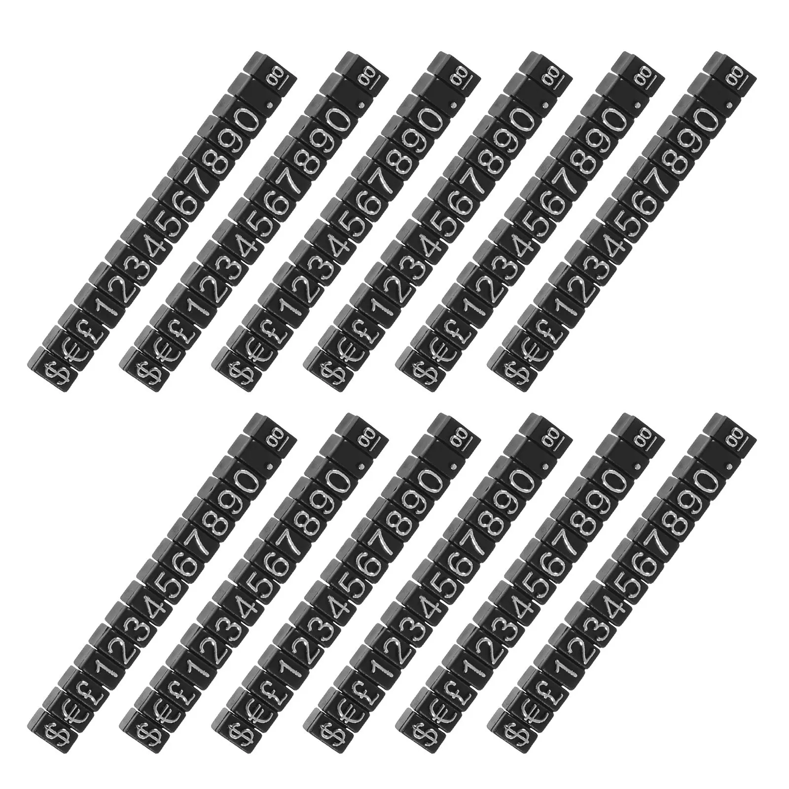 

12Sets Digital Price Display Boards Adjustable for Jewelry Small Price Tags Retail Counter Display Stands