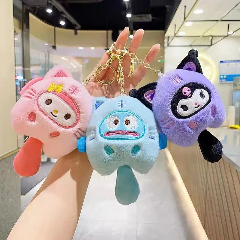 HellokittyCute zaino ornamento cartone animato Kulomi piccolo ciondolo Yugui cane bambola zainetto portachiavi regalo