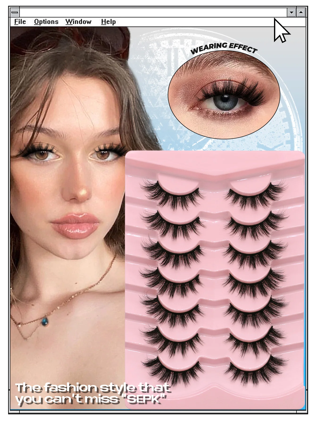 Veltrinay False Lashes Manga Lashes Soft Natural Long Eyelashes False Eyelashes Anime Wispy Strip Fake Lashes Makeup
