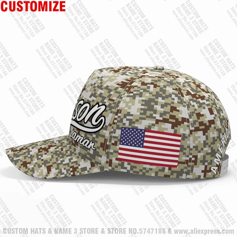American Baseball Caps Camo Free Custom Name Number Team Football Jackson Usa Hats Travel Lamar Us Game 8 United States Headgear image 2