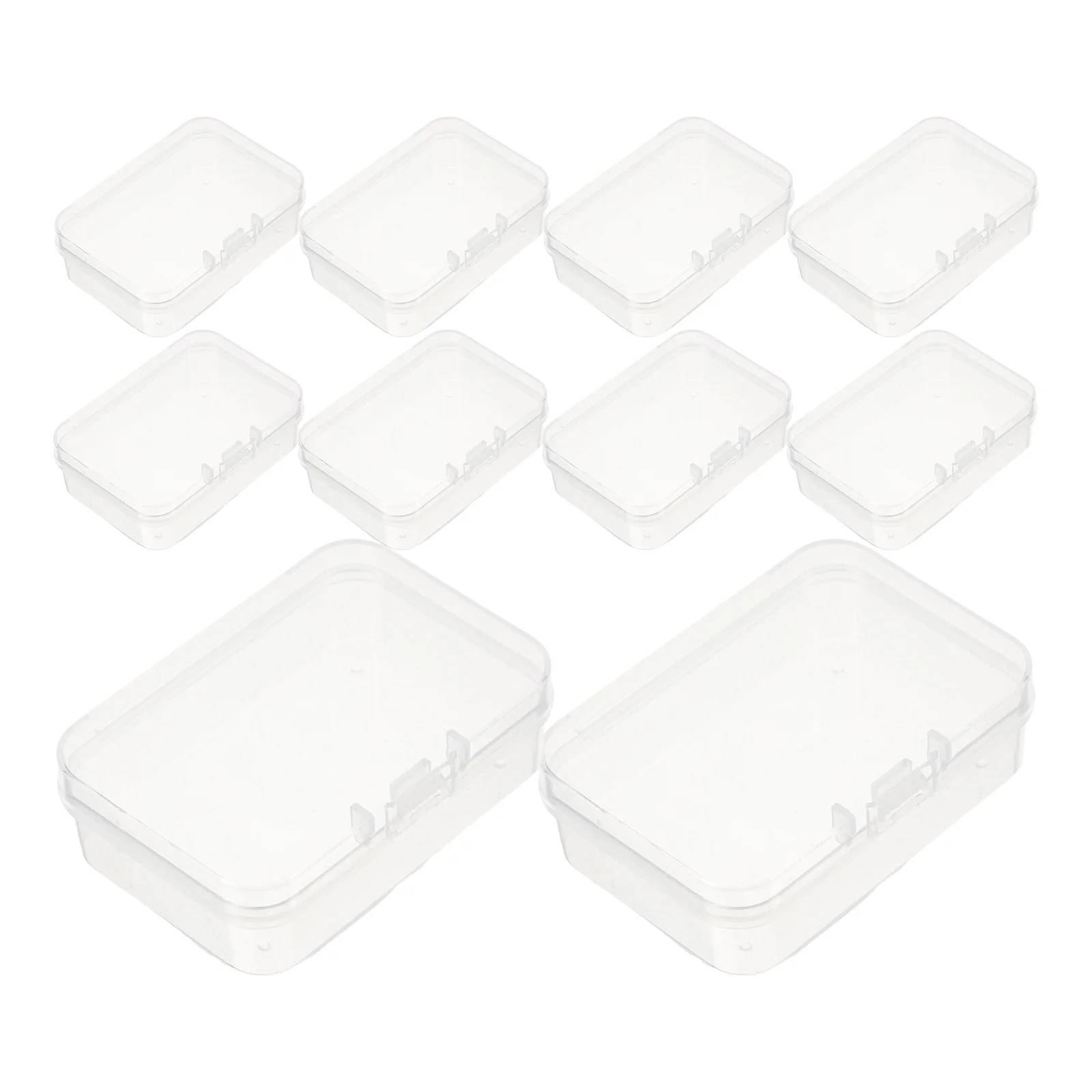 10Pcs Transparent Plastic Storage Box Mini Organizer Case for Beads Jewelry Small Parts Storage Container Beads Box