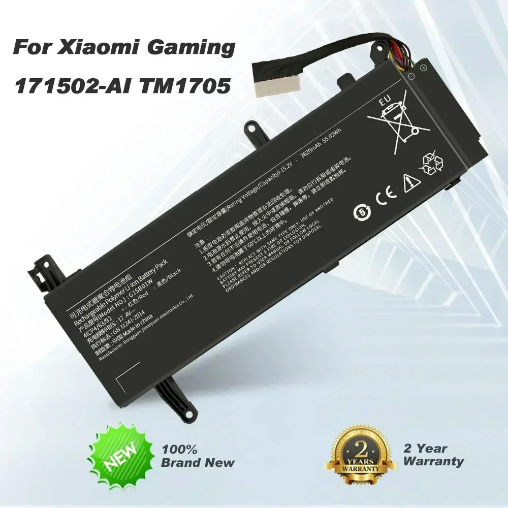 15.2V 3620mAh G15B01W Laptop Battery For XiaoMi Gaming 15.6 Inch XMG1902 171502 TM1801 TM1705