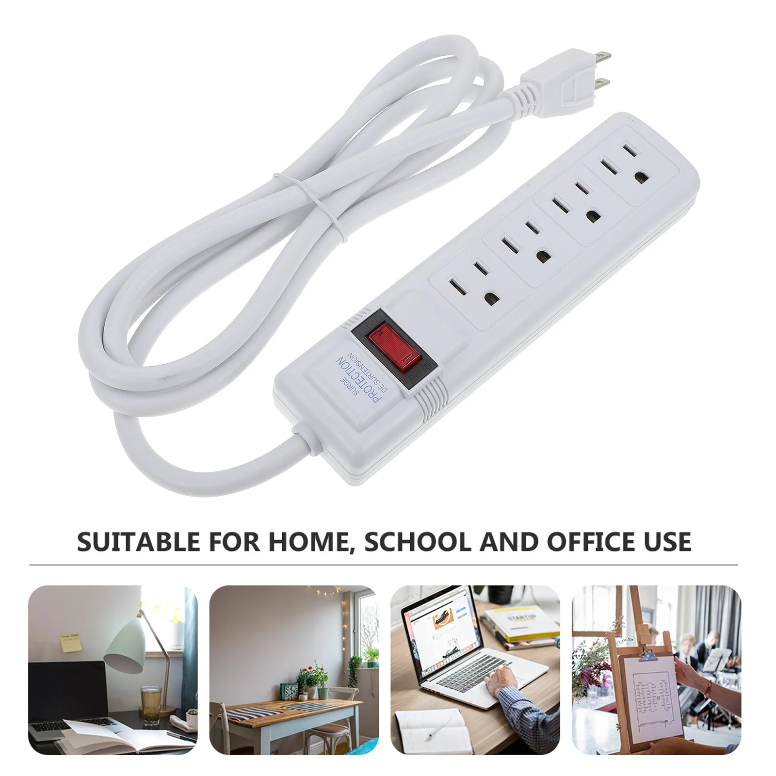 

4-Slot Surge Strip For Home Office Use Extension Socket Anti-Thunder Charging Station Multi Outlet Board