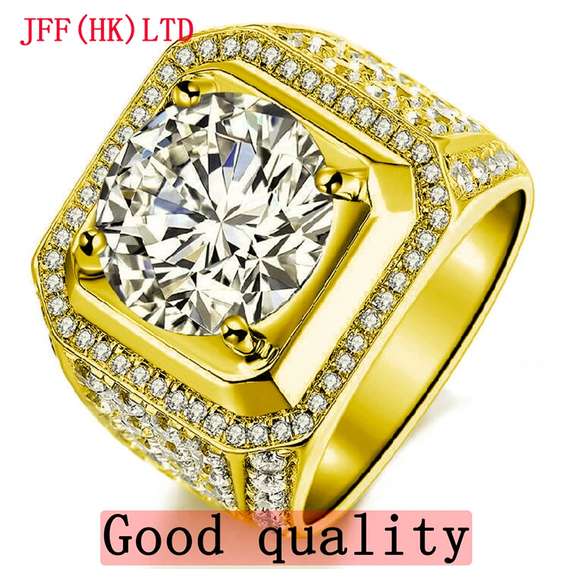 

1ct-5ct Real Moissanite Diamond Ring Pure 100% 14K Gold 100% 18K Gold for man Fine Jewelry Gift