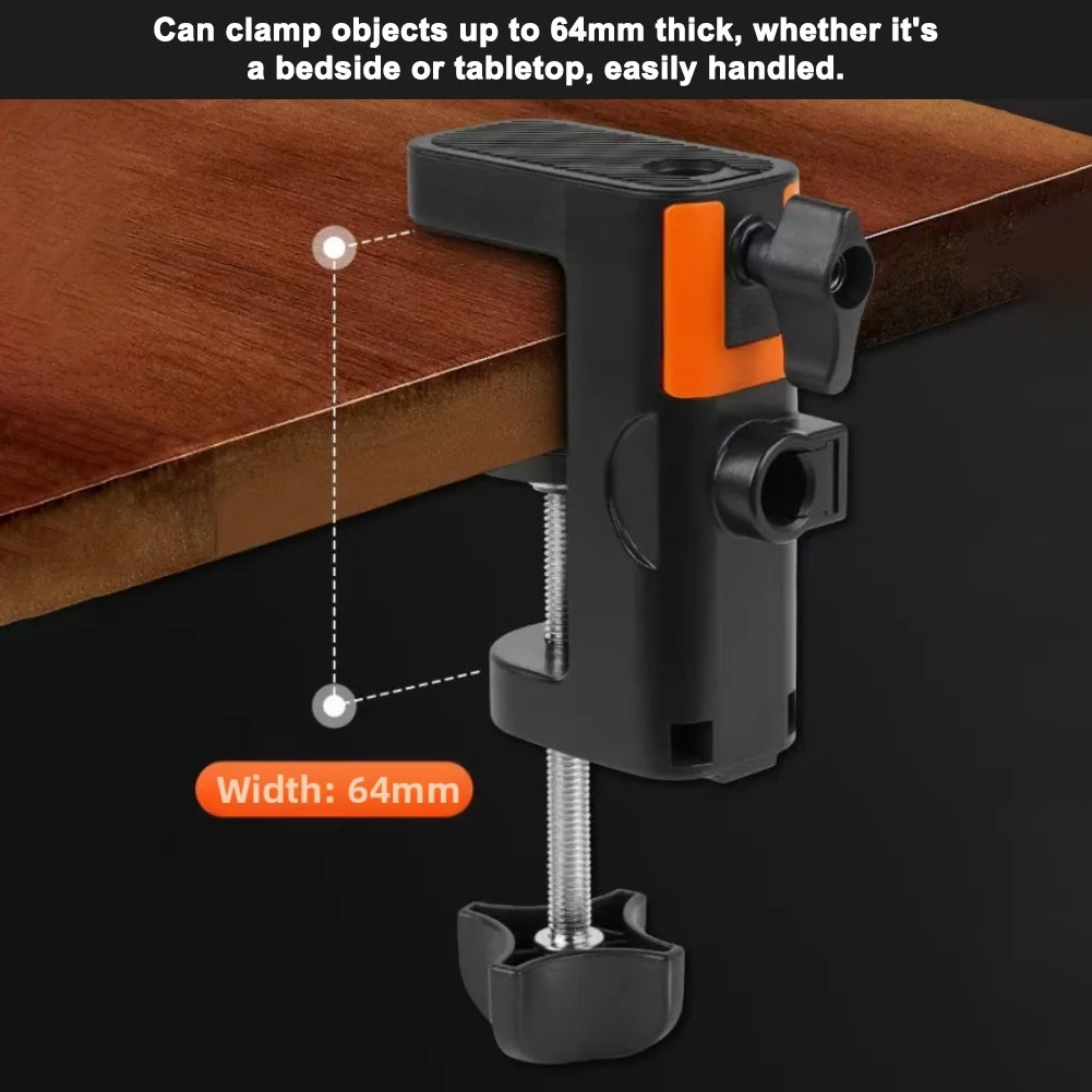 2-in-1 Microphone Stand Cantilever Bracket Table Clamp Bracket Table C-clamp Double Anti-Slip Rubber Pads Tools Spare Parts