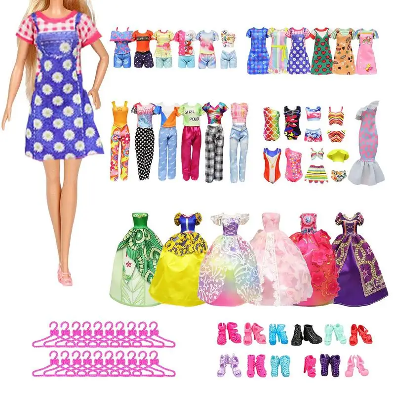 

Doll Clothes Set 57 Pcs Fashion Design Kit Toy Printed Pattern Doll Accessories Collection For Birthday Christmas And Children's