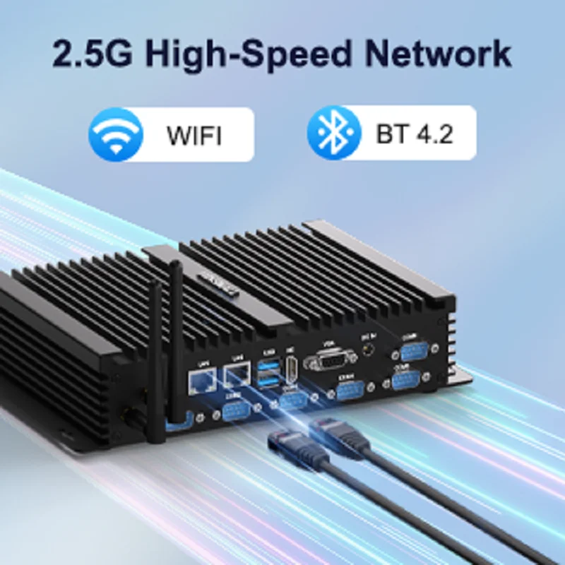 Rugged Fanless Computer: Intel i5-4200U, 6*RS232, Dual LAN, mSATA/SATA Storage, -20~60°C Operation Environment