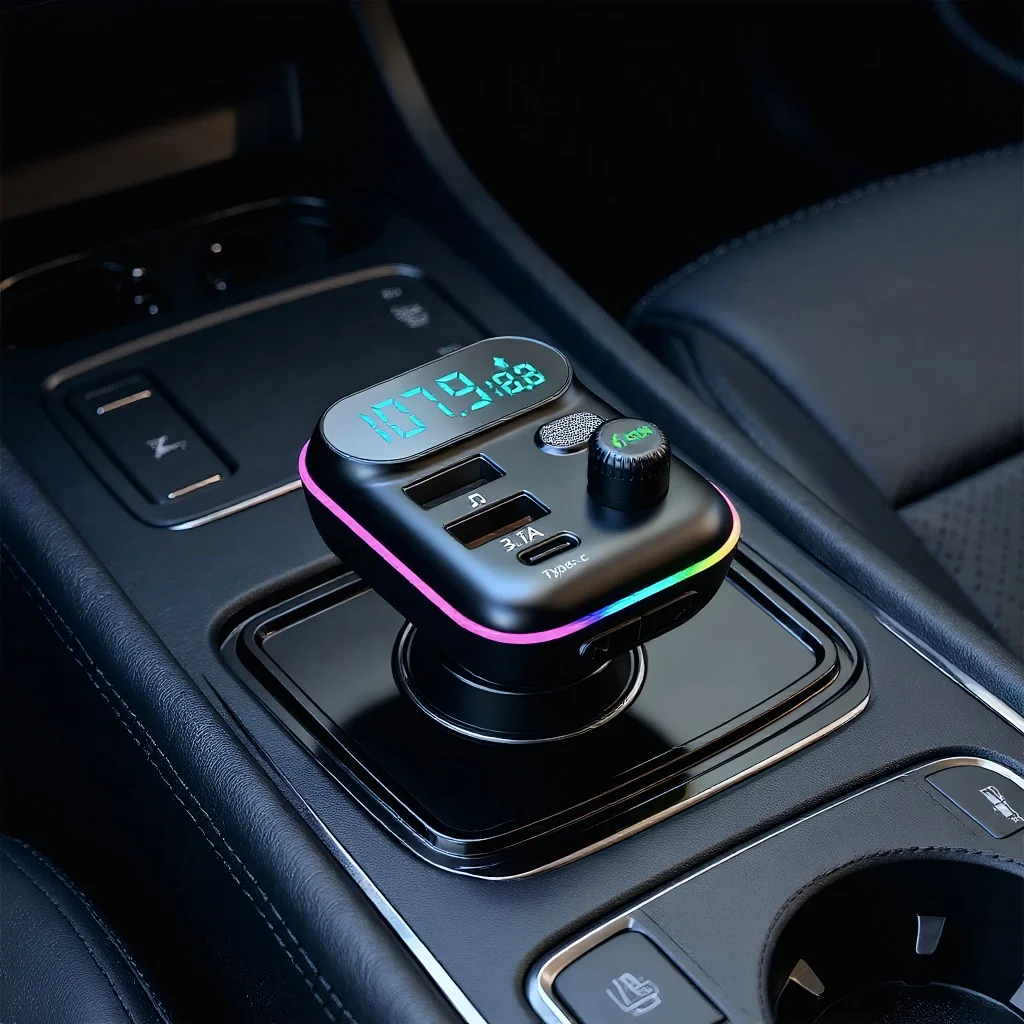 

Автомобильный Bluetooth FM-трансмиттер QC3.0 PD 25W с двумя портами для быстрой зарядки, MP3-плеером, кардридером TF и функцией громкой связи