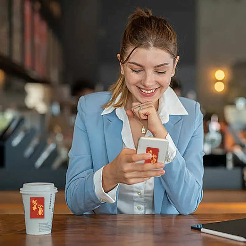 Classical Chinese Stickers 60pcs Calligraphy Stickers With Quote Character Tear-Resistant Stickers With Clear Printing For Phone