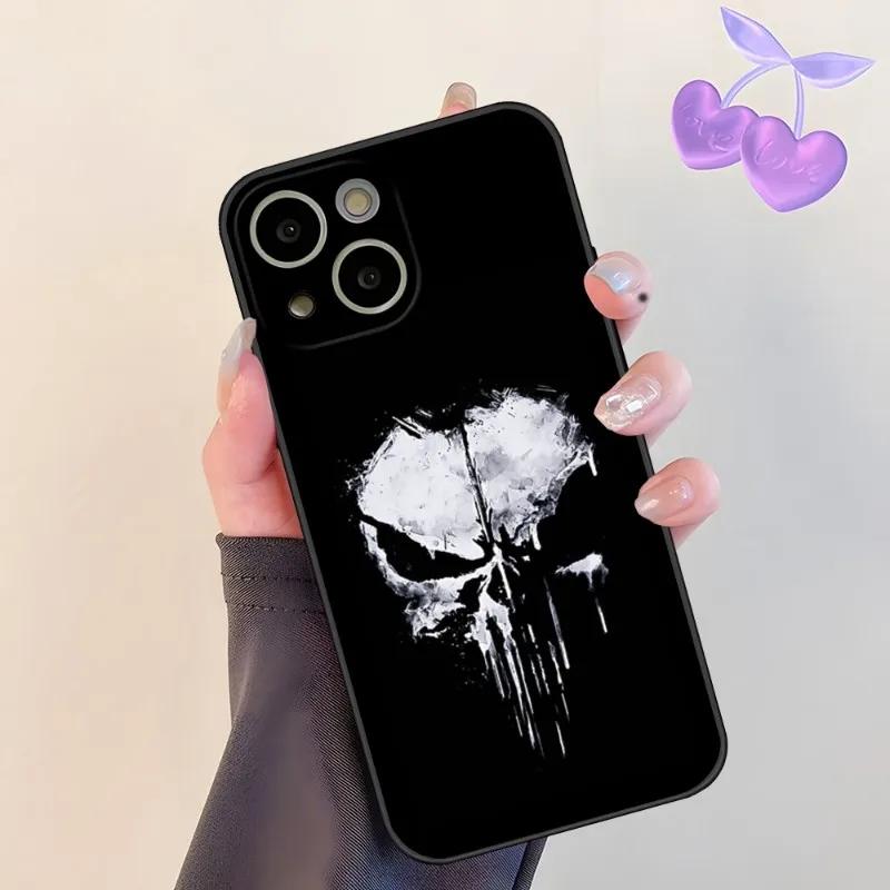 Coque de téléphone Marvel Punisher pour Apple iPhone, coque arrière pour 14 Pro Max, 15, 13, 14, 12 Mini, 11, Xr, X, Xs Pro Max, 8, 6s, 7, 6 Plus