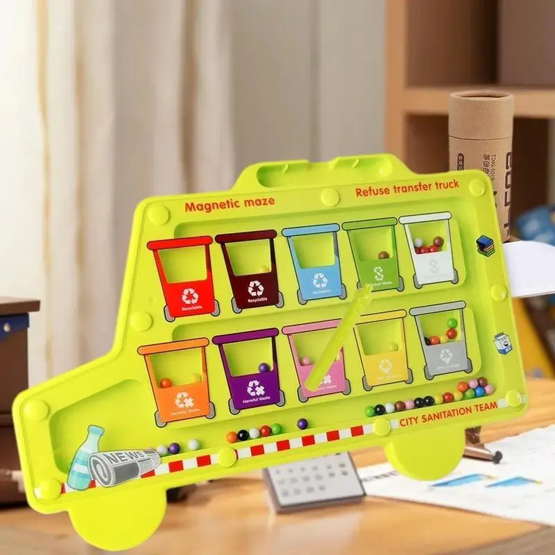 Permainan Maze Magnetik Montessori, Permainan Sensorik, Latihan Kontrol Pena & Keterampilan Motorik Halus untuk Anak-Anak