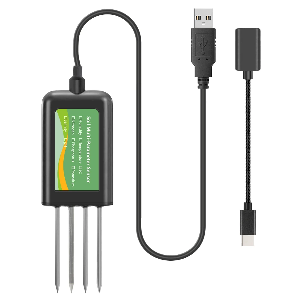 YAGO Soil Sensor 8 in 1 for Agriculture pH EC Moisture NPK Tester Android/HarmonyOS USB Smart Soil Meter for Precision Farming