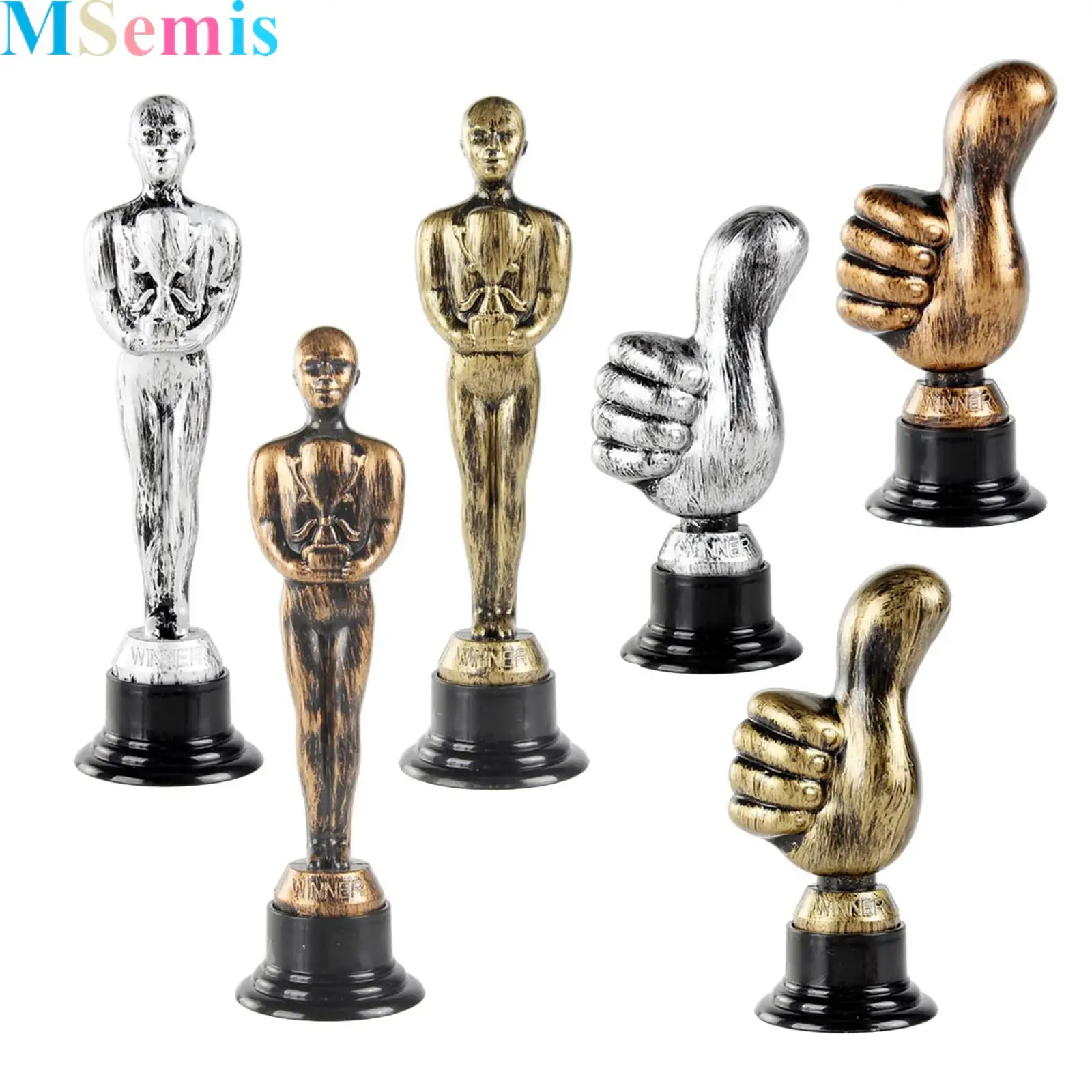 Sports Plastic Honor Trophies with Spray-paint Award Trophy for Events Festival Celebrations Party Games Class Rewards