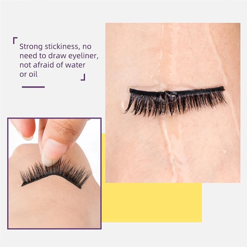 1Pair Self-adhesive Glue Free Faux Mink Eyelashes No Residue On The Skin 3D False Eyelashes Reusable Natural Long Eyelash Makeup