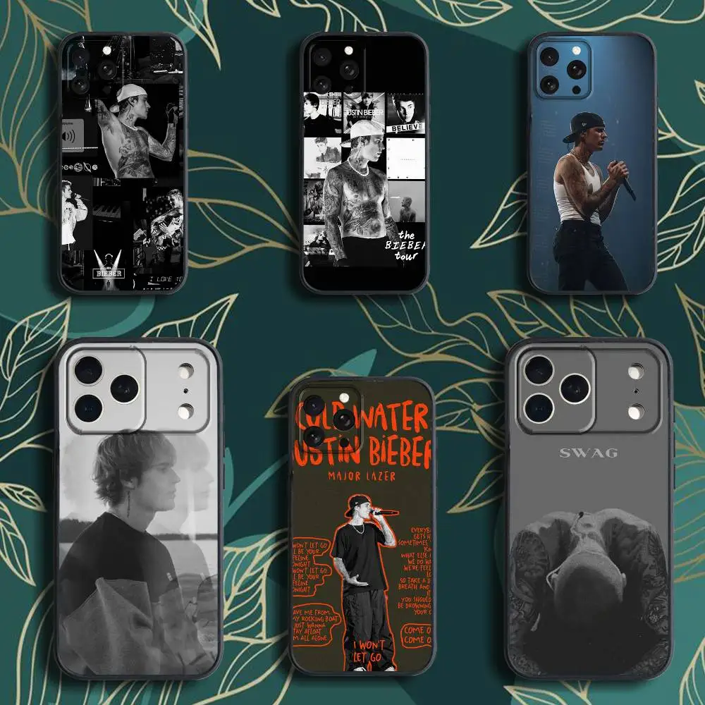 S-SWAG II J-Justin B-Bieber Capa de telefone para iPhone 17,16,15,14,13,12,Pro,Max,Plus,E,SE4,Air,Mini Caixa macia preta