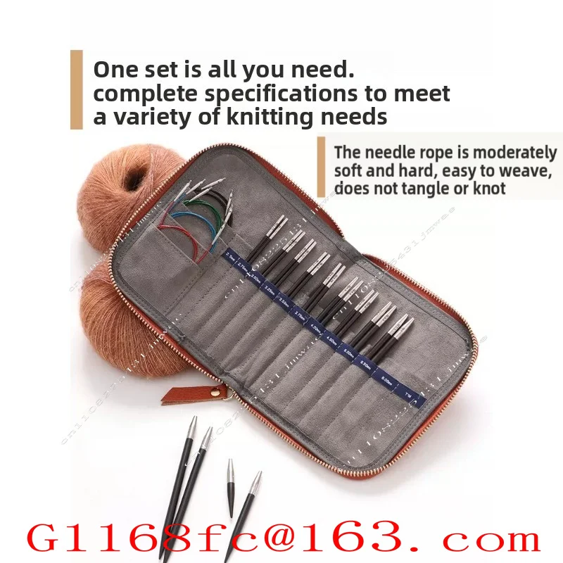 Black Sandalwood Crafting Needles for Hand Knitting & Crochet,Smooth Tips  Detachable Circular Knitting Needles Set Part