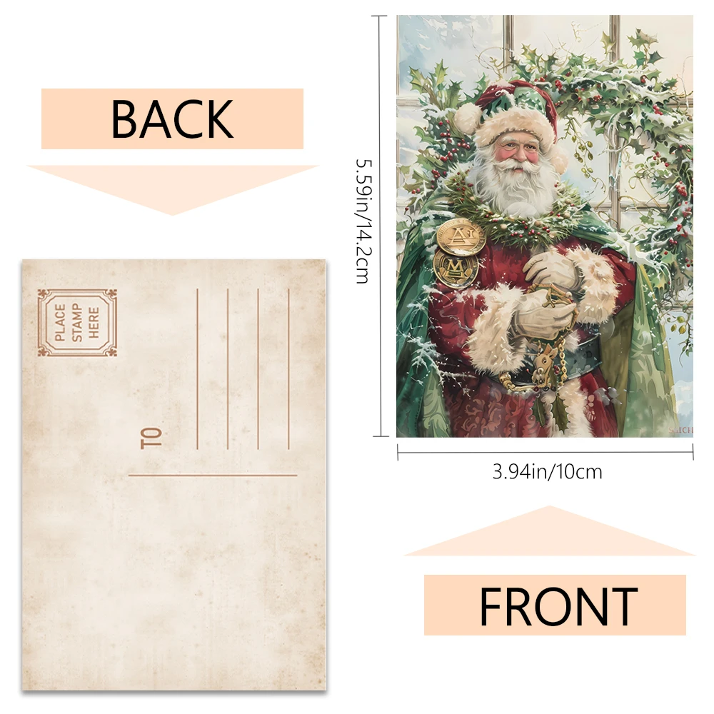 32 Stück. Vintage-Weihnachtspostkarten, Halloween/Back-to-School-Saison/Geburtstag/budgetfreundlich, Geschenke, Sammlerstücke, postfertig. – Detail 3