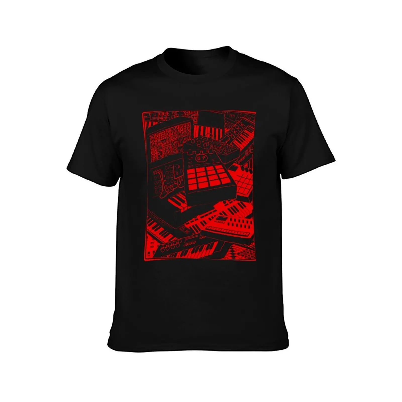 synthesizer lover and electronic musician T-Shirt, Summer Casual Cotton Tee, Oversized Streetwear Tops, Vintage Graphic Print