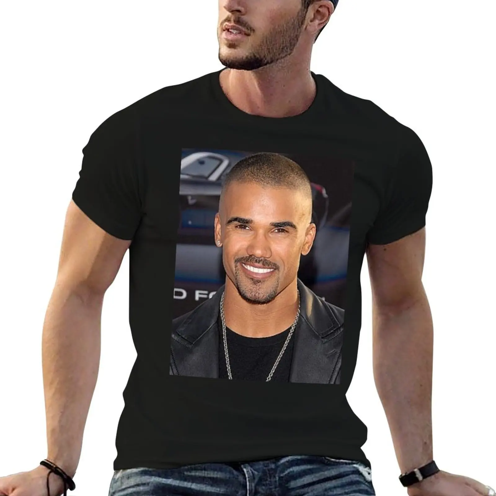 shemar moore T-Shirt Basic Breathable Solid Color T-Shirt