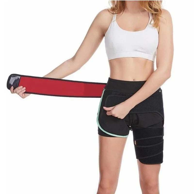 Soporte de compresión del muslo para aliviar el dolor del nervio ciático para las articulaciones de la cadera artritis envoltura de ingle cinturón Protector calentadores de piernas nuevo