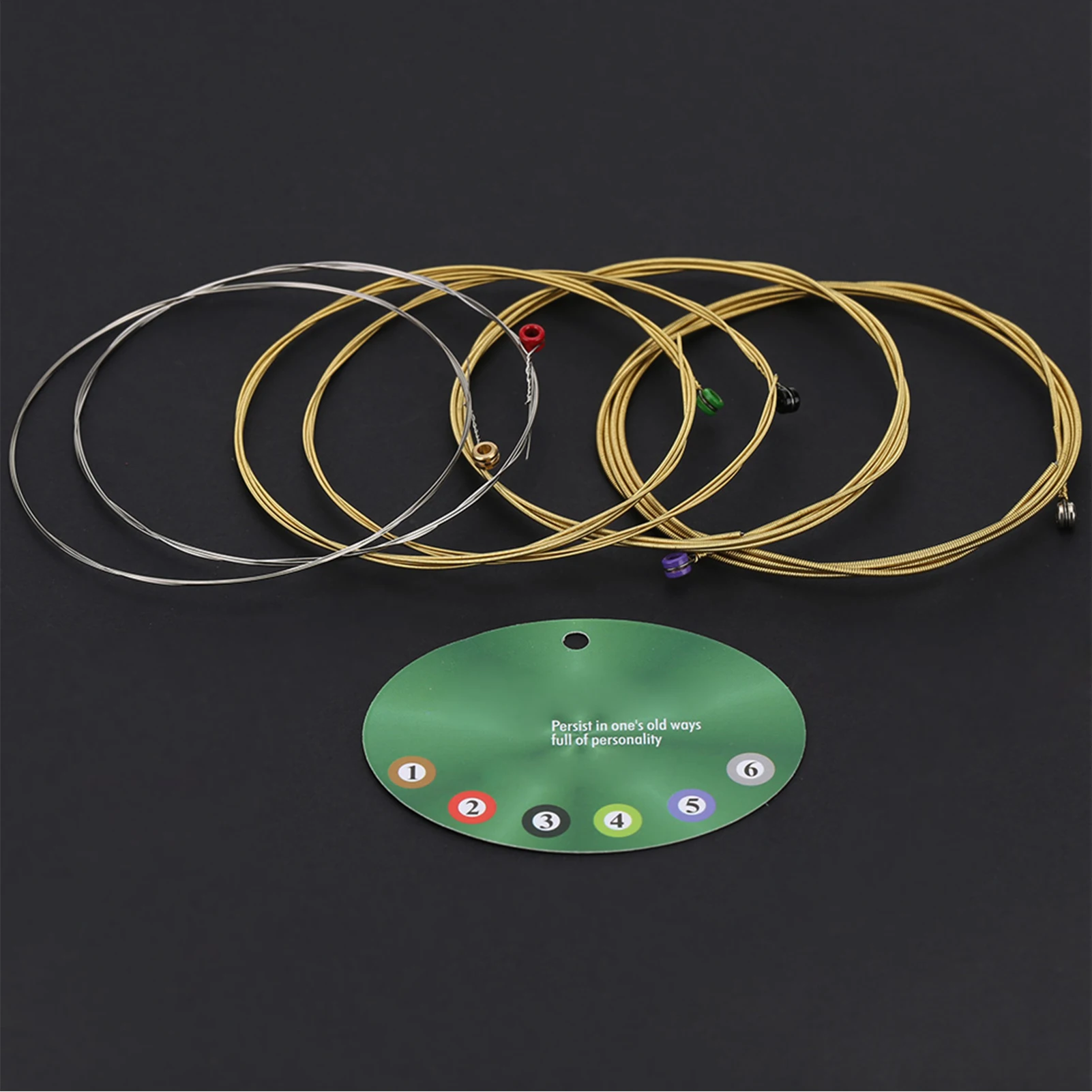 6 قطعة TX640 الصوتية الشعبية وتر غيتار مجموعة سداسية الكربون الصلب باس الغيتار سلاسل مجموعة الغيتار الملحقات (.012-.053)