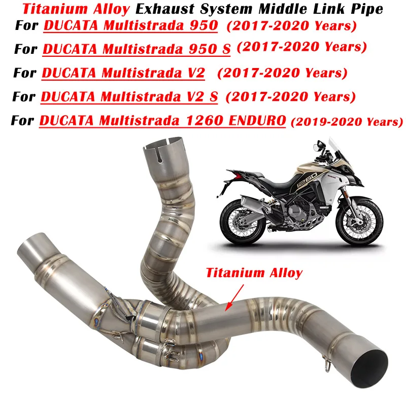 For DUCATA Multistrada 950 V2 S 2017 - 2020 1260 ENDURO Motorcycle Exhaust System Modify Titanium Alloy Pipe