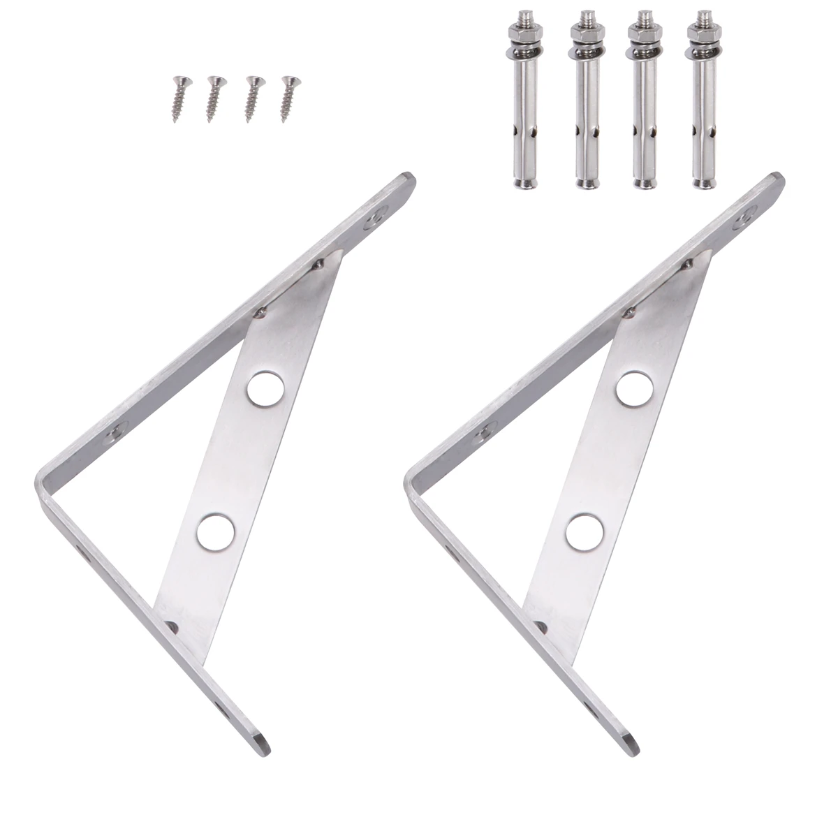 

2Pcs Stainless Steel Triangular Shelf Brackets Heavy Duty Thickened Corner Brace For Living Room Kitchen Bedroom Storage Shoe
