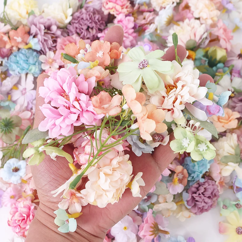 20/50 Stück Mix künstliche Blumen Seide gefälschte Blumen Köpfe für Home Decor Hochzeit Dekoration Braut DIY Handwerk Girlande Geschenk Zubehör – Detail 9