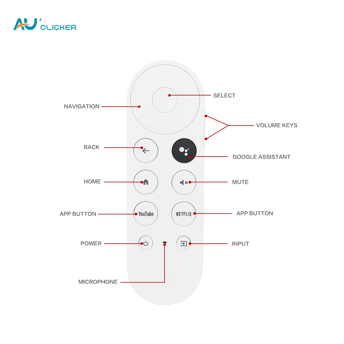 New Universal Remote Compatible With Google Chromecast 4k Snow Voice Remote for G9N9N/GA01409-US/GA01919-US/GA01920