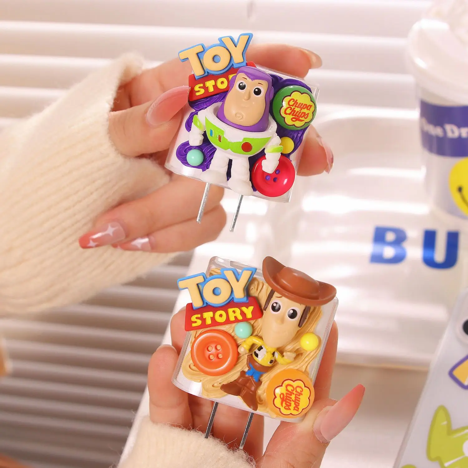 Disney Toy Story Buzz Lightyear Lotso Woody Alien Charger Data Cable Protective Cover Iphone 13/12 18W/20W Anime Winding Rope