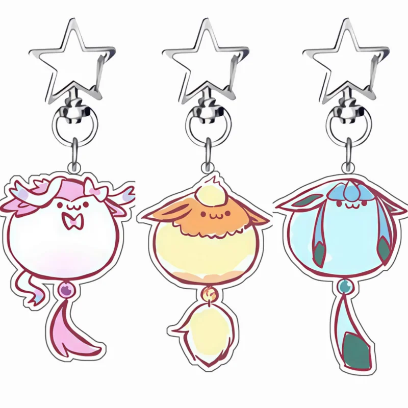 Portachiavi Pokémon Acrilico con sagoma buffa a palla per evoluzioni Eevee_1
