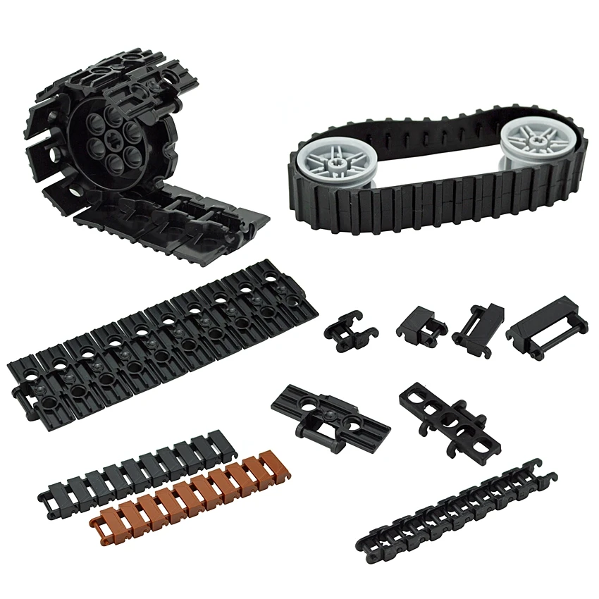 MOC Building Blocks Part Tank Chain Track Link Single Wide 1.5 Wide Double Wide Compatible 53992 88323 3873 3711 Track Tread Toy