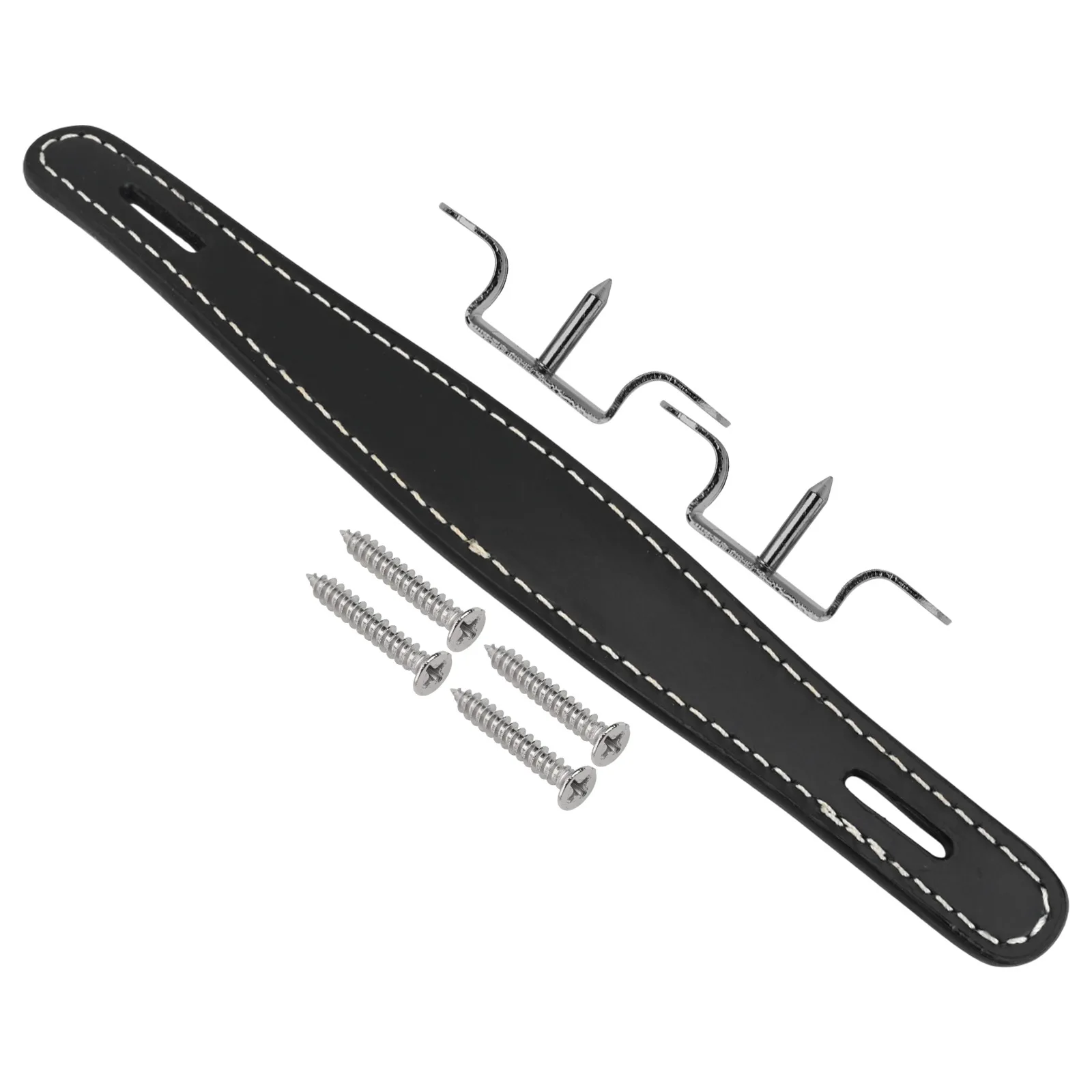 Replacement Leather Guitar Handle Strap with Screw Set for FD Guitar Speaker Reinforced Metal Bars for Increased Load Capacity