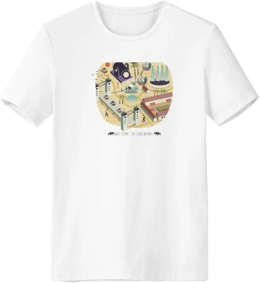 Welcome To Singapore Landmarks T-Shirt Anime Graphic T-shirts For Men Clothing Women Tees Y2K Tops Unisex Summer