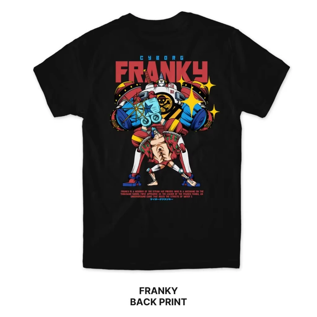 Camiseta de algodón de una pieza de Anime Franky para hombre y mujer, Top deportivo informal de gran tamaño de manga corta japonés Vintage Harajuku Y2k