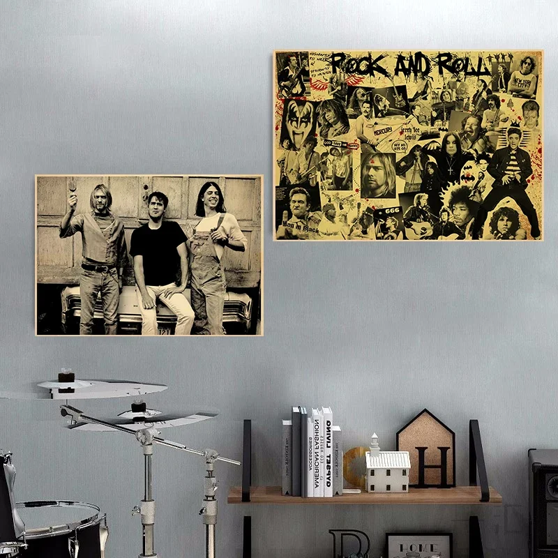 Star Kurt Cobain Poster Canvas Printed Band Music Poster Wall Art Picture Wall Decoration for Home Room Bar Morden Wall Decor