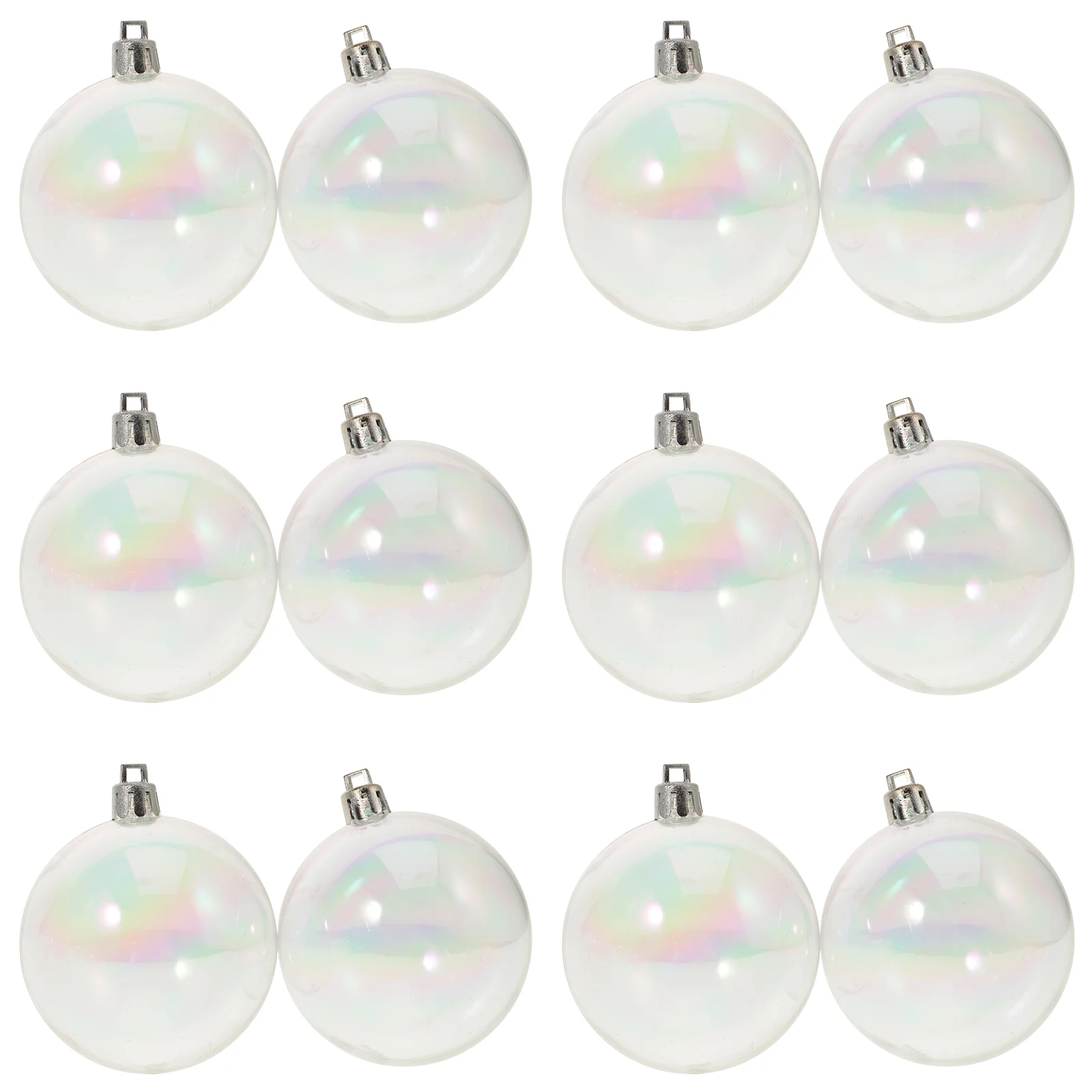 12 Pcs Christmas Hanging Ball Pearl Bubble Black Balloons Ornament Xmas Tree Iridescent Ornaments Balls