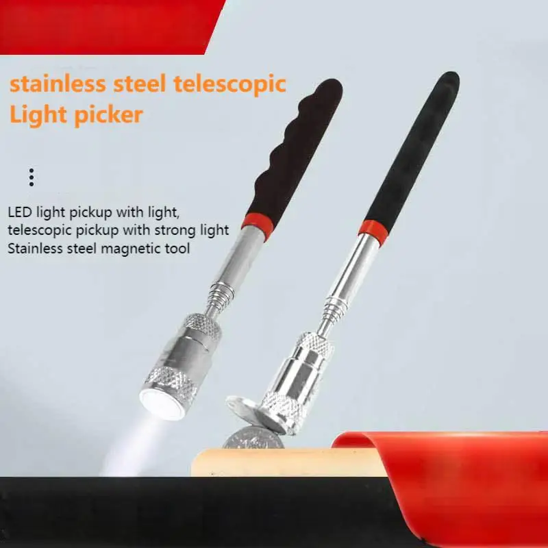 

Telescopic pickup with LED light iron suction rod magnetic suction rod metal parts magnetic suction tool strong magnetic pickup