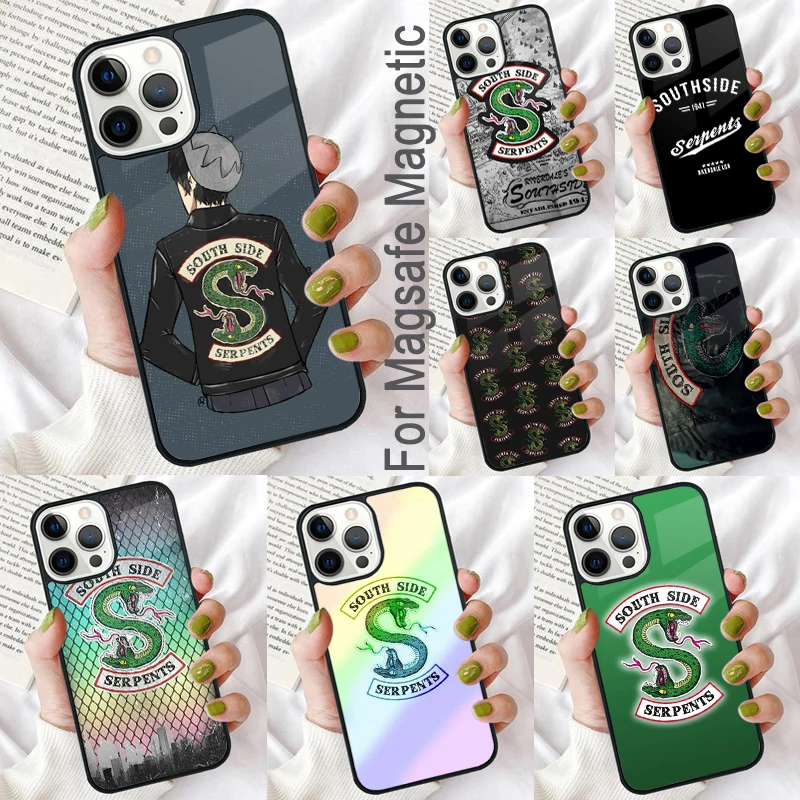 Riverdale TV South Side Serpents Magnetic Soft Phone Case for iPhone 16 Promax 15 Pro 13 14 Plus 11 12 Mini MagSafe Coque