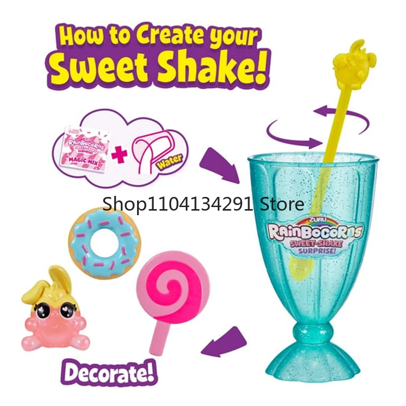 Zuru Rainbocorns Sweet Shake Surprise Unicorn Magic Egg Peluche elettronico Parlante Tazza di gelato magica Regali di compleanno per ragazze