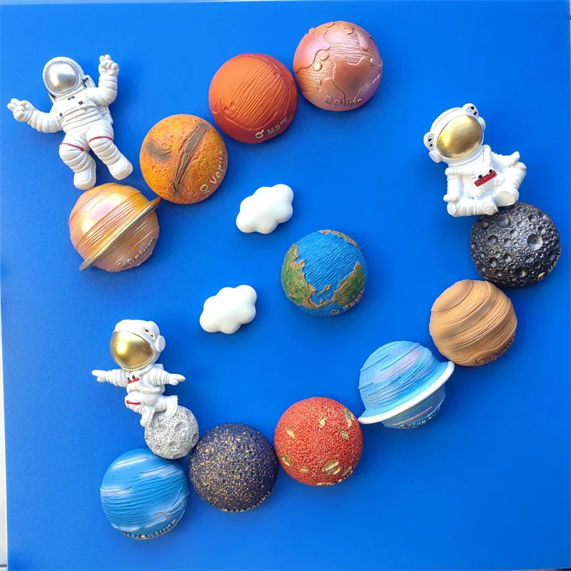 Magneti per frigorifero Souvenir Creative Universe Planet 3D stereoscopico magnete per frigorifero adesivo Decor astronauta adesivo magnetico