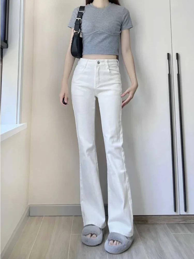 

Spring Autumn Denim Pants for Women High Waist Shot Woman Flared Jeans Korean Fashion Cool New in 2025 Style Original Trousers