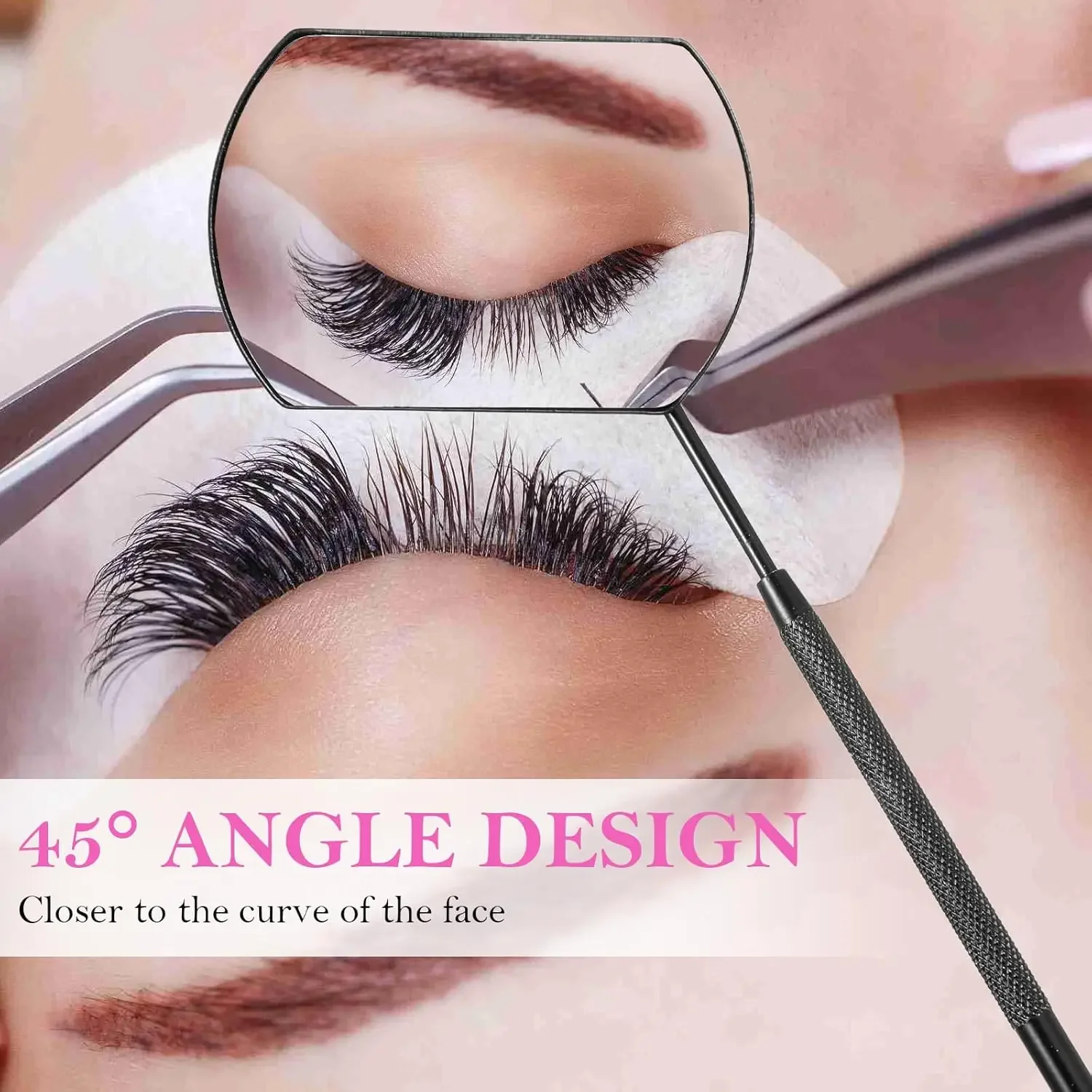 Eyelash Mirror Grafting Lash Magnifying Beauty Long Handle For Checking False Lashes Extension Makeup Tools Mirror Supplier