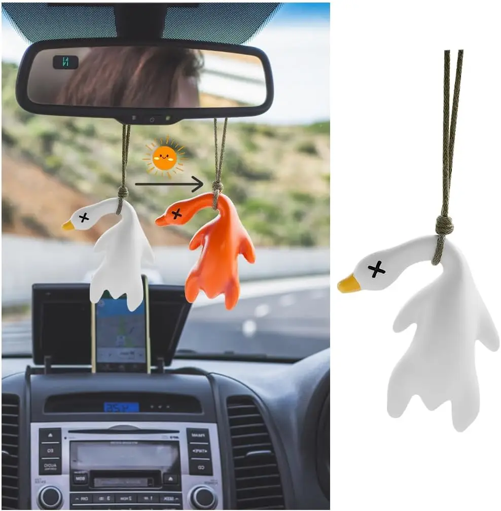12pc UV Color Changing Duck Creative Pendant, UV Temperature Reminder, Suitable for Cars, Bicycles, Indoor and Outdoor Ornament