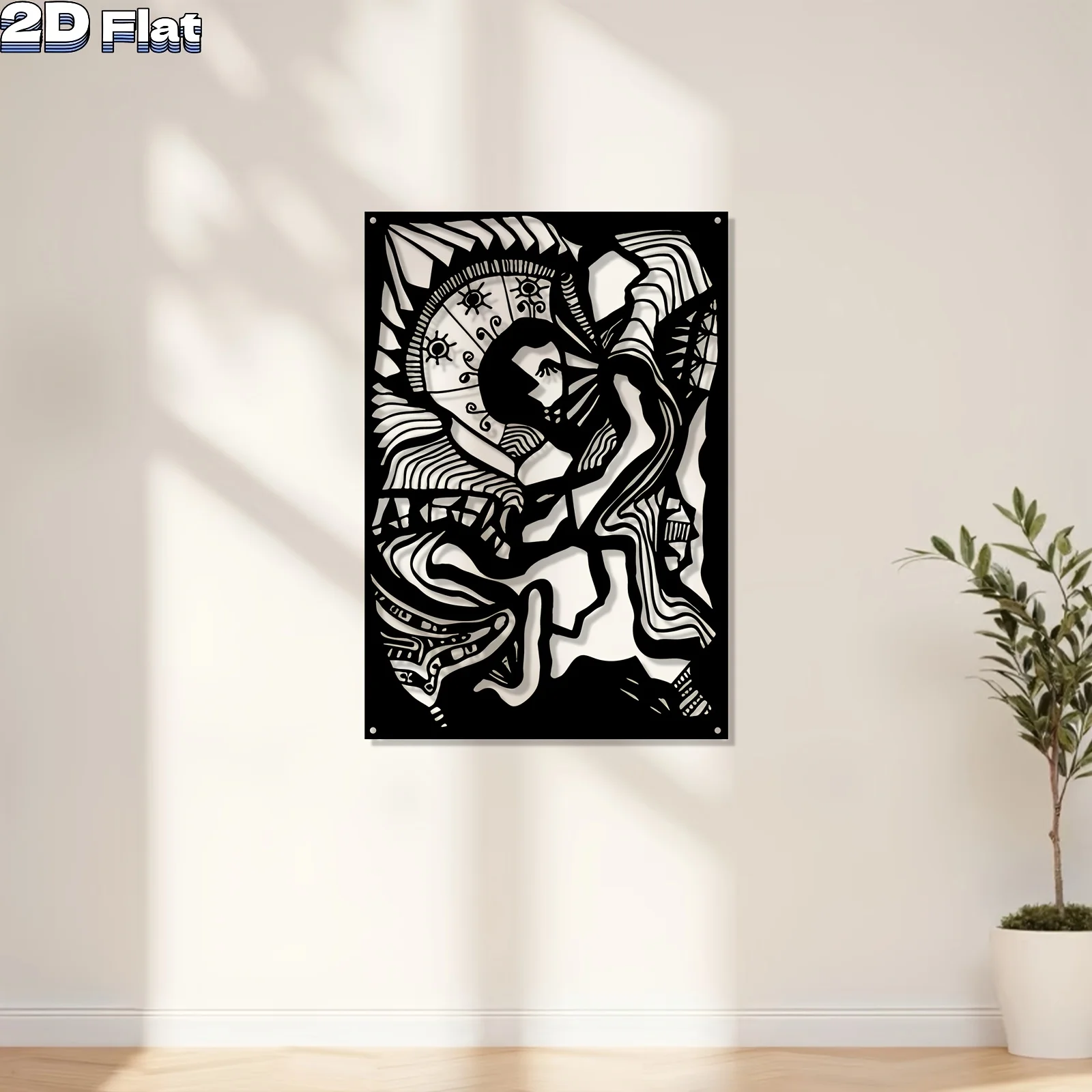 Modern Abstract Figure Metal Wall Art, Expressive Human Iron Statue Sculpture, Living Room Garden Fence Decor