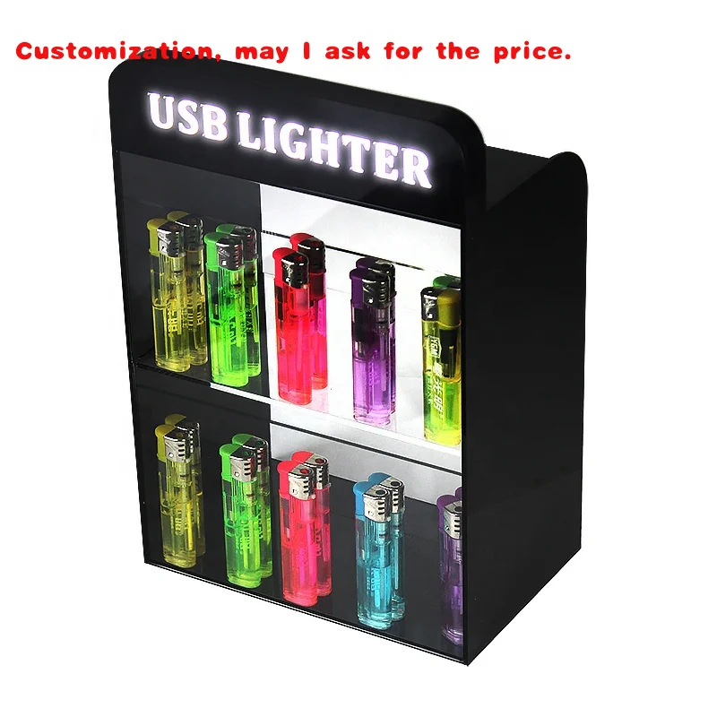 custom.Smokeless Shelf Drawer Lighter Display Stands Acrylic Counter a Store Smoke Shop Showcase