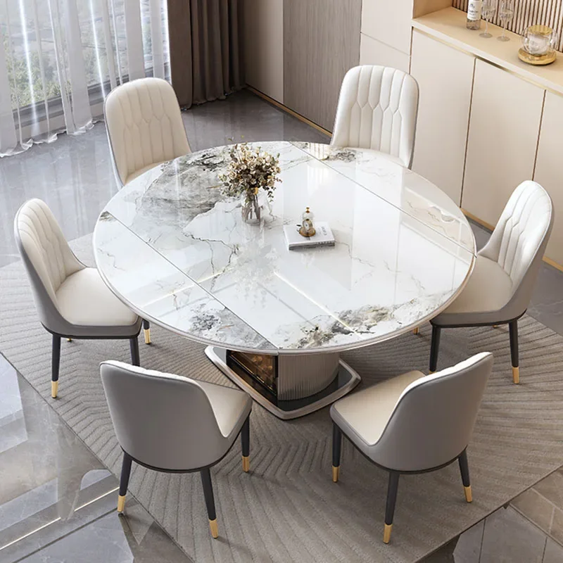 Extension Dining Table Modern Living Organiser Luxury Dining Table Chaire Round mesa plegable Furniture